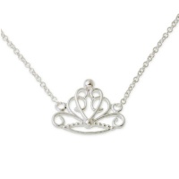 Disney Princess Sterling Silver Crown Necklace