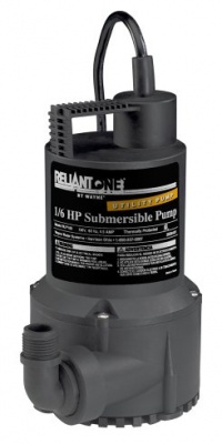 Wayne RUP160 1/6-Horsepower 3,000 GPH Oilless Submersible Utility Water Pump