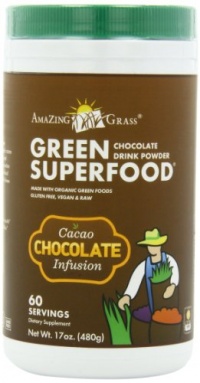 Amazing Grass Chocolate Drink Powder, Green Superfood, 17-Ounce Container