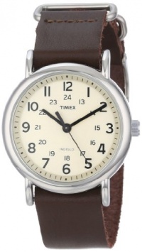 Timex Unisex T2N893 Weekender Brown Leather Strap Watch