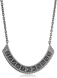 Rebecca Minkoff Flipped Jet Cubic Zirconia & Pave Bib Necklace