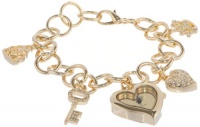 XOXO Women's XO7032 Gold Mirror Dial Gold-tone Charm Watch