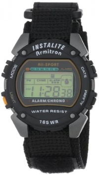 Armitron Men's 406623 Chronograph Round Gray and Black Nylon Strap Digital Sport Watch