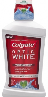 Colgate Optic White Mouthwash Sparkling, Fresh Mint, 16 Fluid Ounce