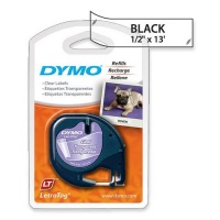 DYMO® LetraTag Plastic Label Tape Cassette, 1/2in x 13ft, Clear