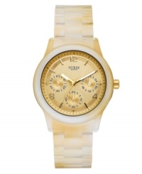 Add an unexpected accent with this casually chic watch by GUESS.