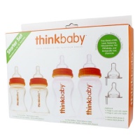 Thinkbaby BPA Free Starter Set, Orange/Natural, 0-12 Months