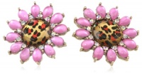 Betsey Johnson Leopard Flower Stud Earrings