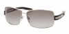 Prada Sunglasses - PR54IS / Frame: Silver with Black Temples Lens: Gray Gradient