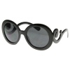 Designer Inspired Oversized High Fashion Sunglasses w/ Baroque Swirl Arms