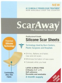 Scaraway Professional Grade Silicone Scar Treatment Sheets  1.5 x 3  8-Count