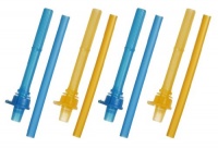 Munchkin 4 Count Click Lock Replacement Straws, Blue/Orange