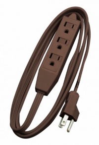 Woods 0608 8-Feet Cube Extension Cord with Power Tap, Brown