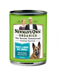 Newman's Own Organics Turkey & Brown Rice Formula for Dogs, 12.7-Ounce Cans (Pack of 12)