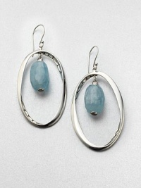 Capture a piece of spring's clear blue sky with blue topaz set in sterling silver. Swiss blue topazSterling silverDrop, about 2.87Hook backMade in Bali