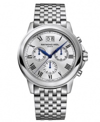 Raymond Weil Tradition Chronograph Silver Dial Stainless Steel Mens Watch 4476-ST-00650