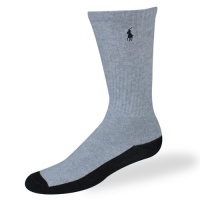 Polo Ralph Lauren Men's Socks Rib Top Crew Grey 3 Pairs