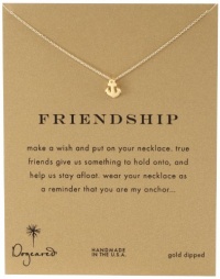 Dogeared Jewels and Gifts Friendship Gold-Plated Sterling Silver Smooth Anchor Pendant Necklace, 18.4