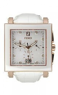 Fendi Ceramic Chronograph Rose-Gold Plated Diamond Dial Women's Watch #F658144D