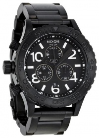 Nixon 42-20 Chrono Black Dial Steel Mens Watch A037001