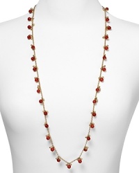 Sure to stun, this coral beaded necklace from Lauren Ralph Lauren brings beach-inspired beauty to your neckline.