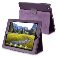 eForCity Leather Stand Cover Case for iPad 2, Purple (362954)