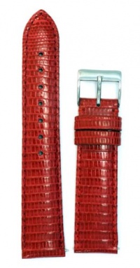 Ladies' Genuine Lizard Watchband Red 18mm Watch Band