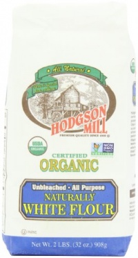 Hodgson Mill Organic Naturally White Flour, Unbleached All-Purpose, 2-Pounds (Pack of 6)