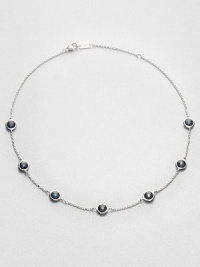 From the Rock Candy Collection. Faceted round London blue topaz stones are dotted along a delicate chain of sterling silver.London blue topazSterling silverLength, about 16-18 (adjustable)Lobster claspImported