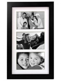 Malden Linear Wood Matted 4x6 Collage Black Picture Frame