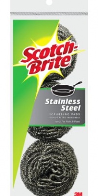 3M Scotch-Brite Stainless Steel Scouring Pad, 3-Pad