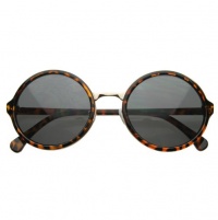 Vintage Inspired Classic Round Circle Sunglasses w/ Metal Bridge