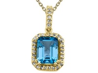 Genuine Blue Topaz Pendant by Effy Collection® in 14 kt Yellow Gold