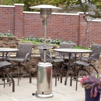 Red Ember Stainless Steel Patio Heater with Adjustable Table