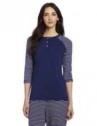 Nautica Sleepwear Women's 3/4 Length Henley