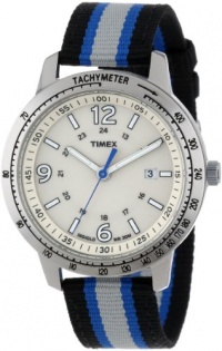 Timex Men's T2N754 Weekender Sport Black, Gray & Blue Nylon Strap Watch