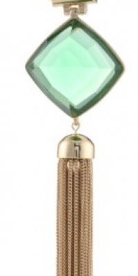 Anne Klein Gold-Tone Green Tassel Necklace