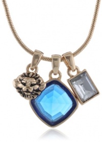 Anne Klein Gold-Tone Blue Multi-Charm Pendant Necklace, 16