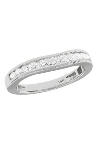 Effy Jewlery 14K White Gold Diamond Contour Band, .47 TCW Ring size 7