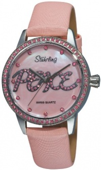 Stuhrling Original Women's 519P.1115A9 Vogue Audrey Peace Swiss Quartz Mother-Of-Pearl Dial Swarovski Crystal Pink Watch