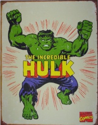 Incredible Hulk Marvel Comics Distressed Retro Vintage Tin Sign