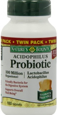 Nature's Bounty Probiotic Acidophilus Tablet Twin Pack, 200 Count