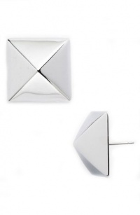 Kate Spade New York Locked In Large Pyramid Stud Silver Earrings