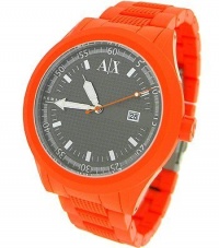 Armani Exchange Orange Rubber Sport Grey Dial Men's watch #AX1105