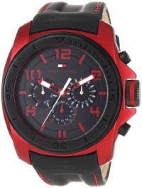 Tommy Hilfiger Men's 1790775 Sport Black and Red Multi Eye with Red Case Watch