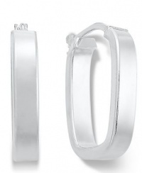 Giani Bernini Sterling Silver Earrings, Square Oval Hoop Earrings