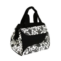 Downtown Insulated Designer Lunch Bag with Ice Pack, Ebony Pattern