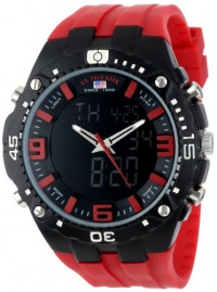 U.S. Polo Assn. Sport Men's US9173  Red Silicone Analog Digital Watch