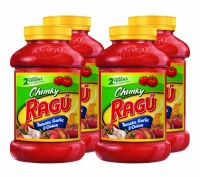 Ragu Chunky Pasta Sauce,  Tomato Garlic & Onion, 45 Ounce Bottles (Pack of 4)