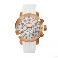 TW Steel Men's TW132 Grandeur Tech White Rubber Chronograph Dial Watch